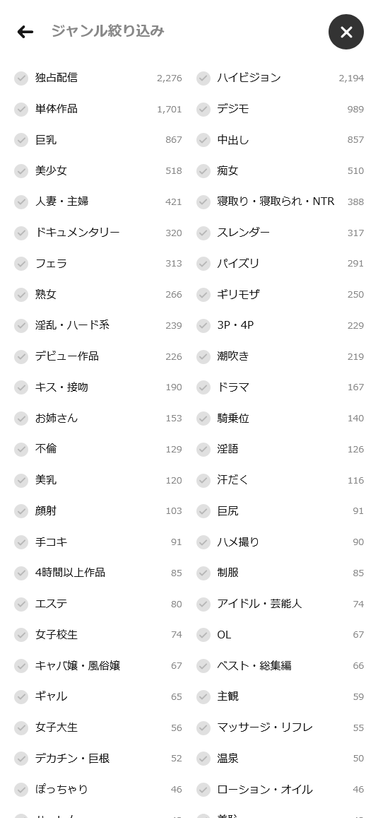 FANZATVのジャンルとラインナップ